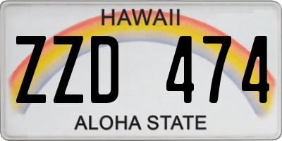 HI license plate ZZD474