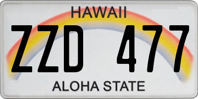 HI license plate ZZD477