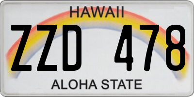 HI license plate ZZD478