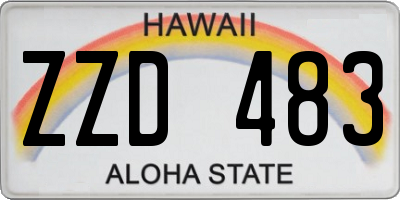 HI license plate ZZD483