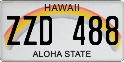 HI license plate ZZD488