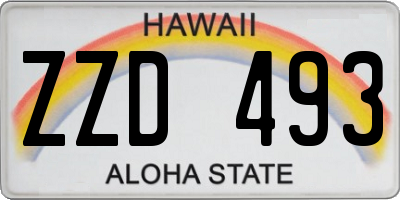 HI license plate ZZD493