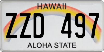 HI license plate ZZD497