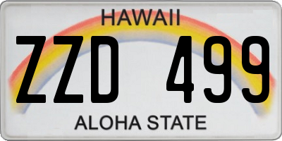 HI license plate ZZD499