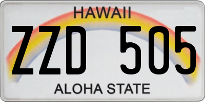 HI license plate ZZD505