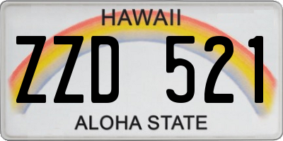 HI license plate ZZD521