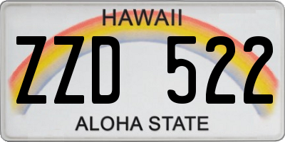 HI license plate ZZD522
