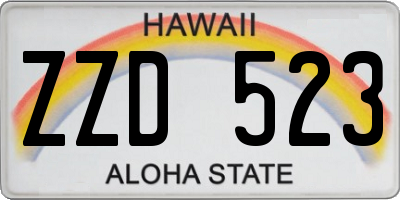 HI license plate ZZD523