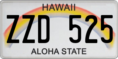 HI license plate ZZD525