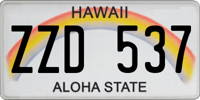 HI license plate ZZD537