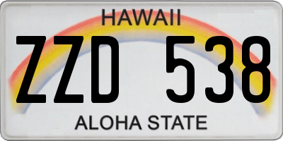 HI license plate ZZD538