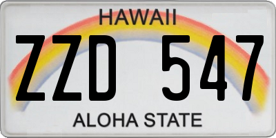 HI license plate ZZD547