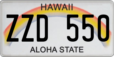 HI license plate ZZD550