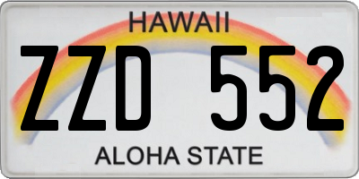 HI license plate ZZD552