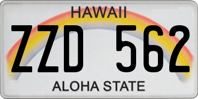 HI license plate ZZD562