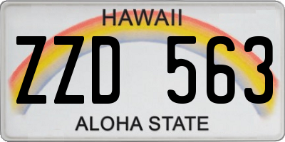 HI license plate ZZD563