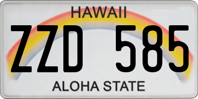HI license plate ZZD585