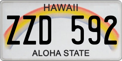 HI license plate ZZD592
