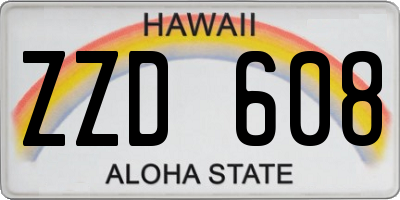 HI license plate ZZD608