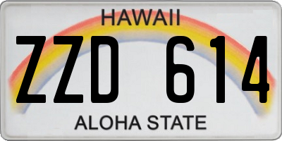 HI license plate ZZD614