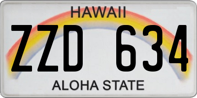 HI license plate ZZD634