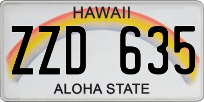 HI license plate ZZD635