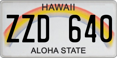 HI license plate ZZD640