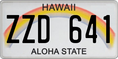 HI license plate ZZD641