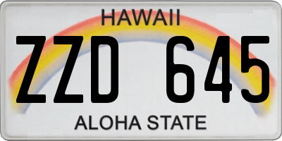 HI license plate ZZD645