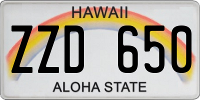 HI license plate ZZD650