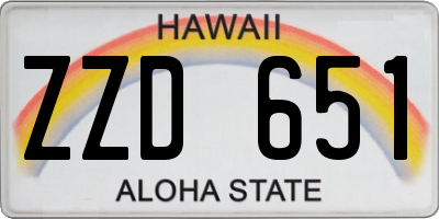 HI license plate ZZD651
