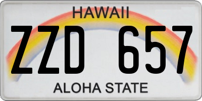 HI license plate ZZD657