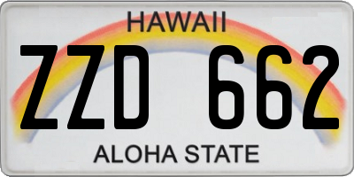 HI license plate ZZD662