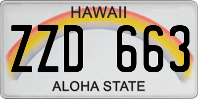 HI license plate ZZD663