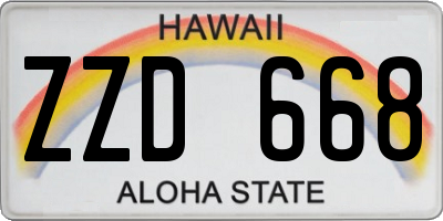 HI license plate ZZD668