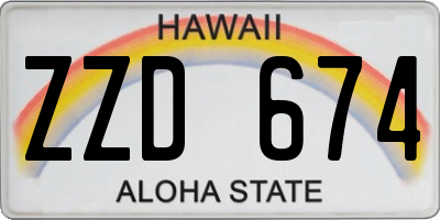 HI license plate ZZD674