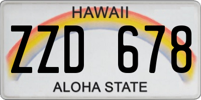 HI license plate ZZD678