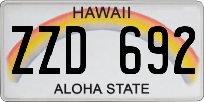 HI license plate ZZD692