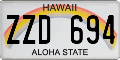 HI license plate ZZD694