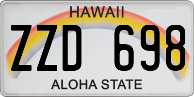 HI license plate ZZD698