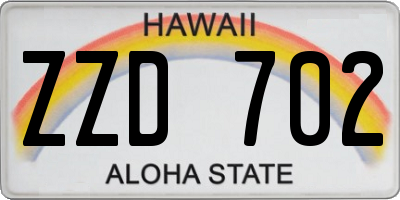HI license plate ZZD702