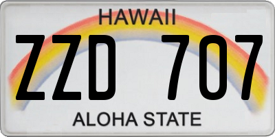 HI license plate ZZD707