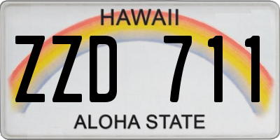 HI license plate ZZD711
