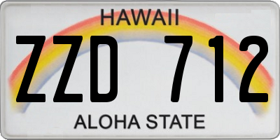HI license plate ZZD712