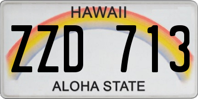 HI license plate ZZD713