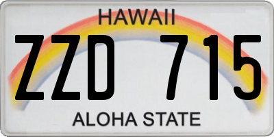 HI license plate ZZD715