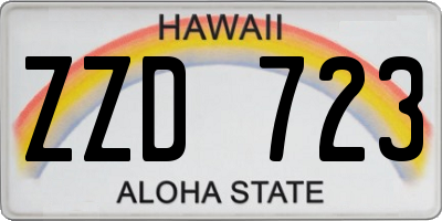 HI license plate ZZD723