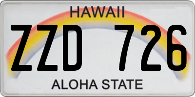 HI license plate ZZD726