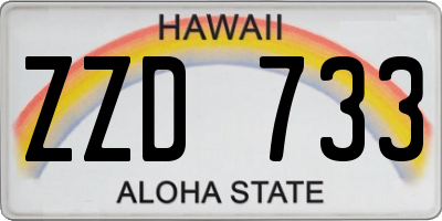 HI license plate ZZD733