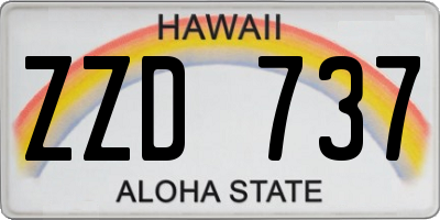 HI license plate ZZD737